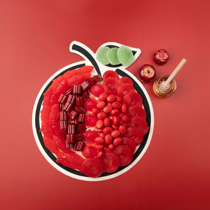 Rosh Hashanah Red Apple Candy Wood Tray
