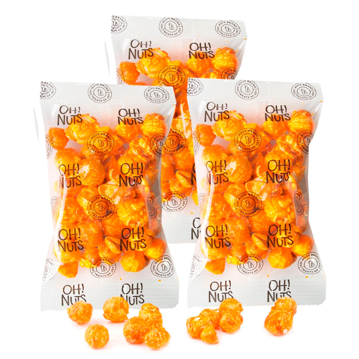 Orange Candy Coated Popcorn Snack Pack