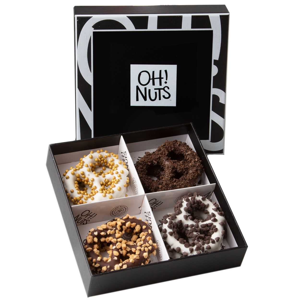 4 Section Elegant Pretzel Gift Box - 8 Pack