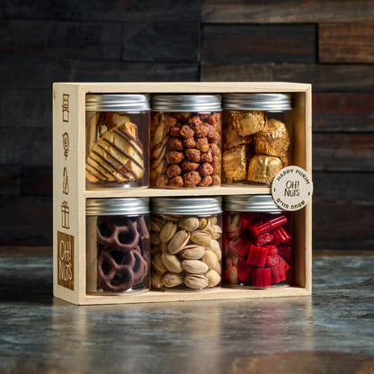 Purim 6-Jar Set Gift Basket Mishloach Manos