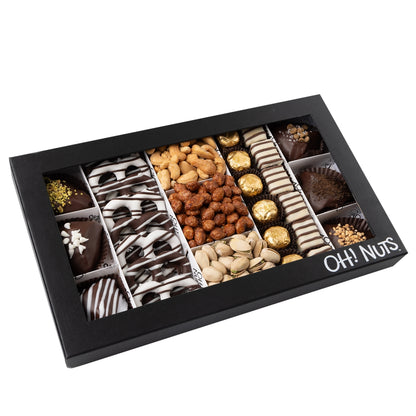 Black Tie - Large Purim Hamantaschen & Truffles Gift Box